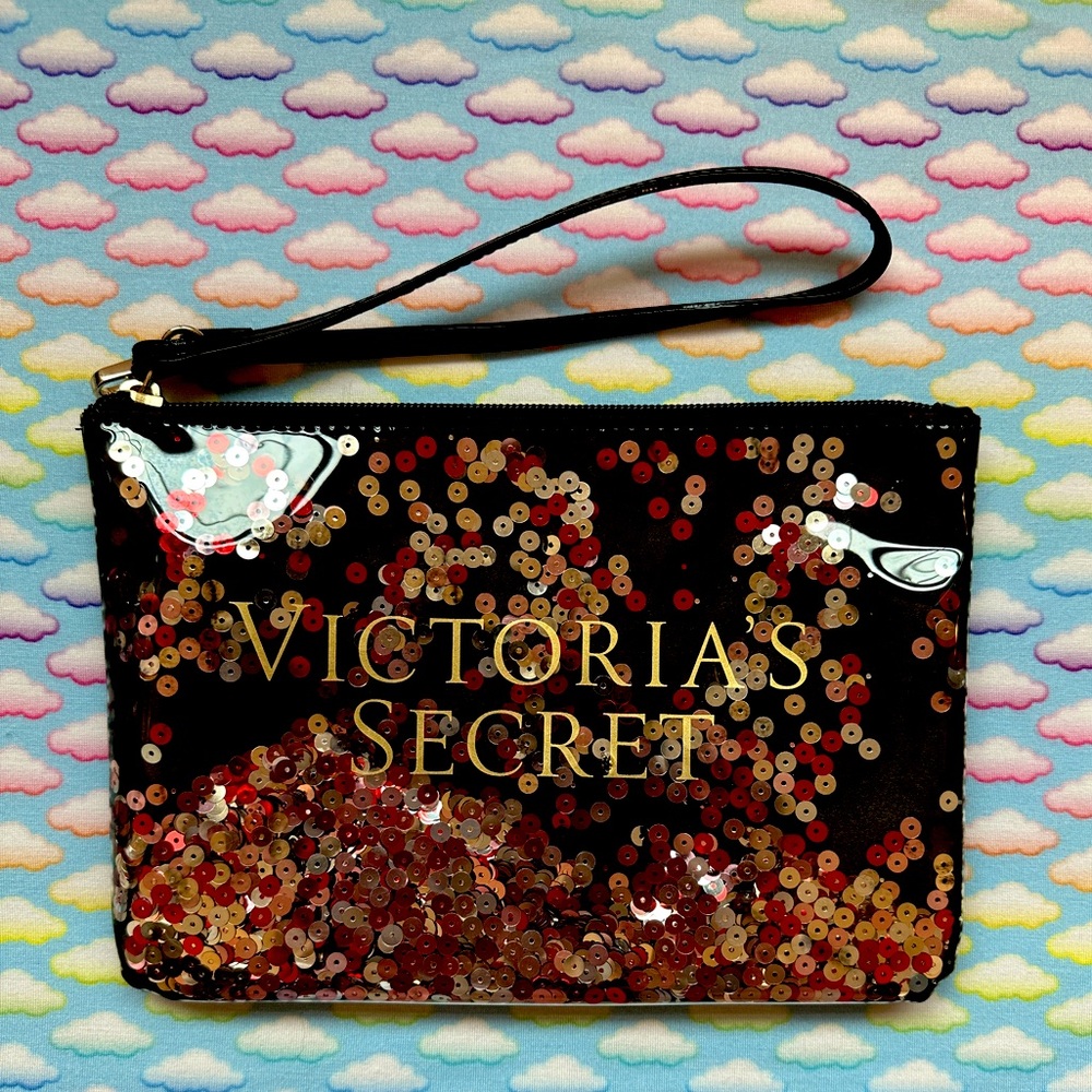 Victoria’s Secret Black Sequin Pouch Wristlet